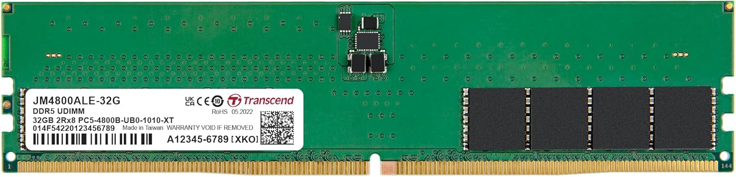 Transcend Ram Desktop 32GB (32GBx1) 4800MHZ CL40 DDR5 Transcend Ram Desktop 32GB (32GBx1) 4800MHZ CL40 DDR5